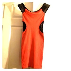 Orange bodycon dress